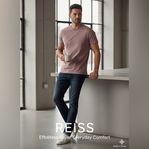 Reiss Other - Reiss Mauve Men's Crew Neck Soft Cotton T-Shirt Size M